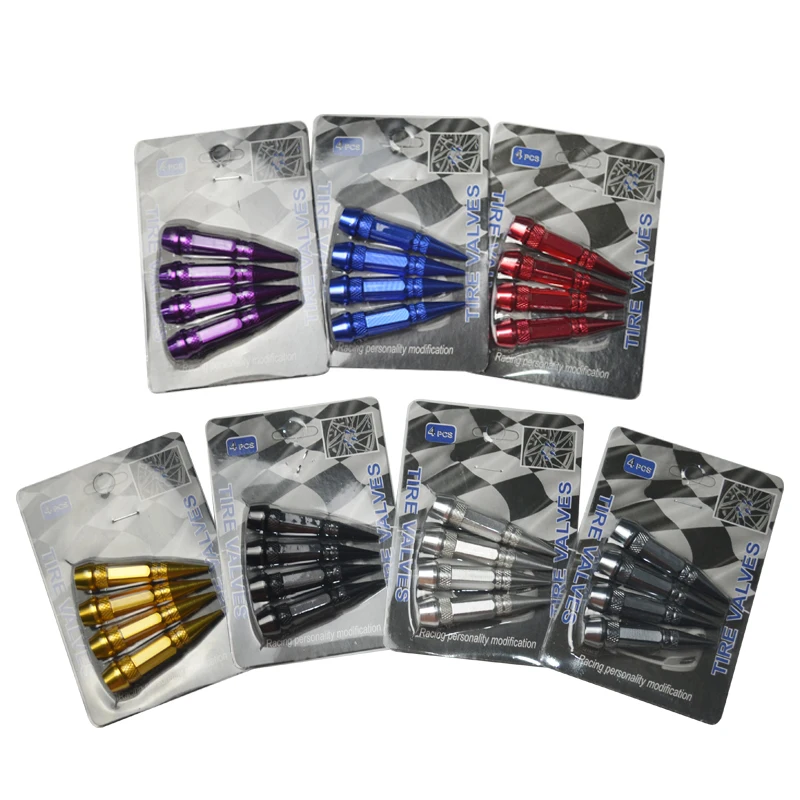 

6.0CM Long 4PCS/set Motorcycle Car Auto Bike Spike Shape Dustproof Tire Wheel Stem Valve Caps