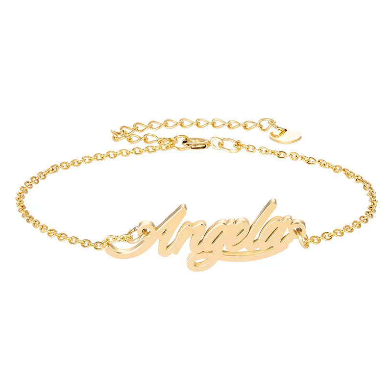 

Custom Angela Name Bracelet for Women Girl fashion Jewelry Pulseira Masculina Charm Bracelets Handwriting Initials