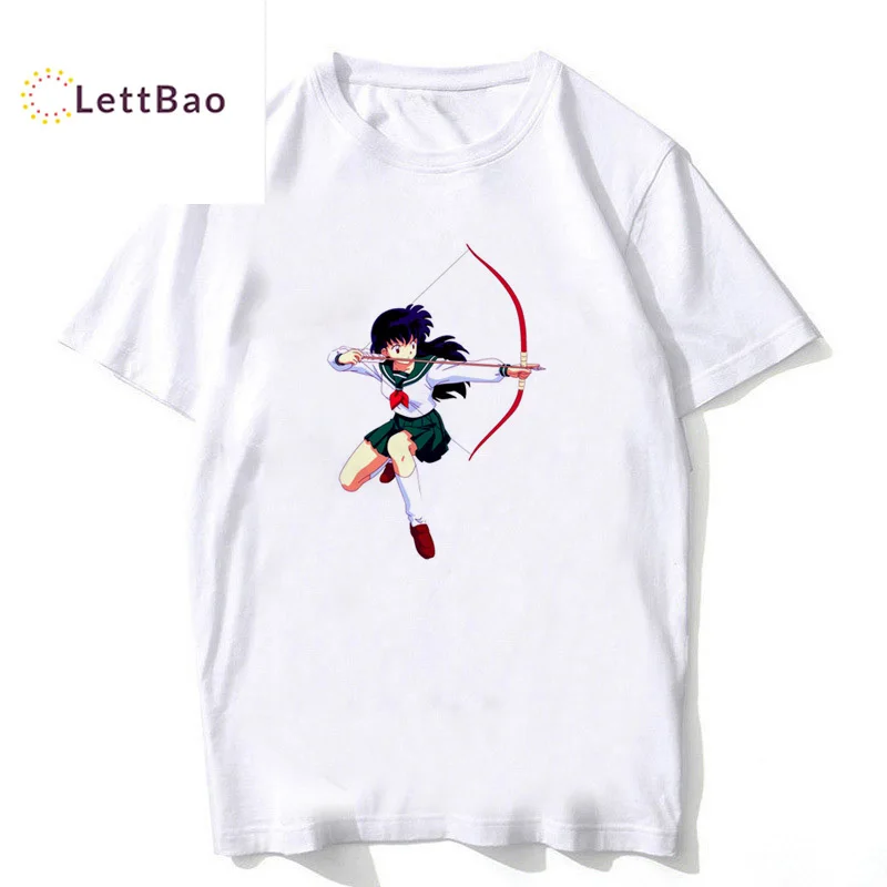 

Anime Unisex summer Top Inuyasha T-shirt Anime Sesshoumaru Short Sleeve white cotton T shirt Breathable clothes Tee shirt homme