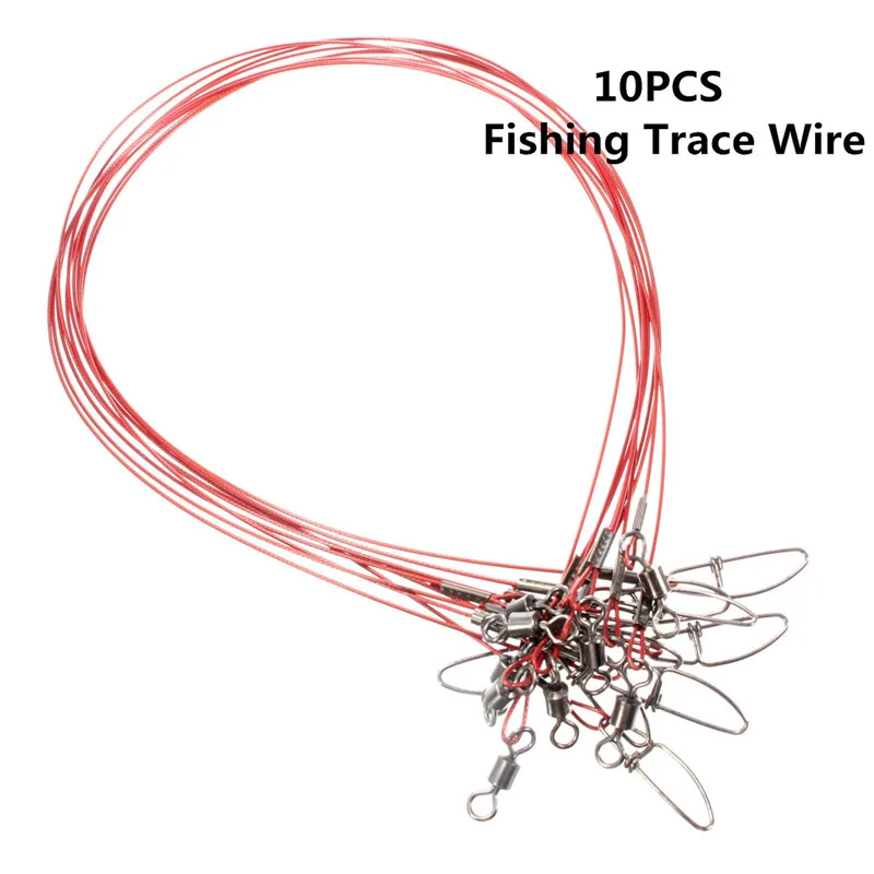 

Newest Fishing Lures Stainless Steel Trace Wire Leader Spinner Swivel Line 50cm 50Kg Favorable
