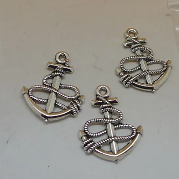 

A6208 Wholesale 100pcs/pack Tibet Silver Anchor Charms Alloy Jewelry Accessories 25x20mm
