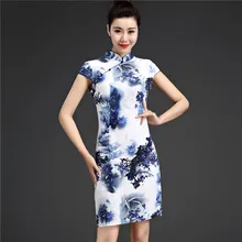 Sheng Coco 5XL Chinese Traditional Dress Printing Elasticity Flax Cotton Chinese Qipao Short Improvement Elastic Force Cheongsam цена Sheng Coco 5XL Chinese Traditional Dress Printing Elasticity Flax Cotton Chinese Qipao Short Improvement Elastic Force Cheongsam цены онлайн