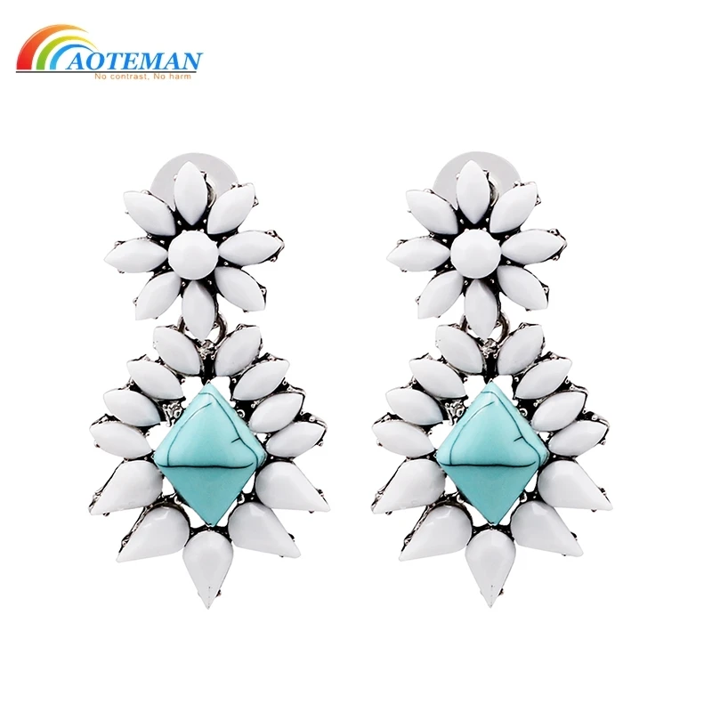 

AOTEMAN Wholesale India Crystal Earrings 2019 Charms Dangle Earings Cristal Fashion Jewelry Free Shipping E2302