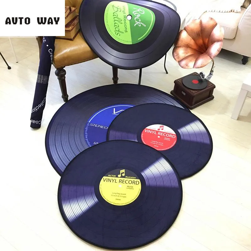 Vinyl Records creative carpet Round mat Retro sofa Chair mat decorative rugs multicolor Super soft short suede floor mat Vinyl Records creative carpet Round mat Retro sofa Chair mat decorative rugs multicolor Super soft short suede floor mat