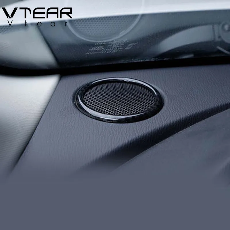 Vtear para Mazda CX-3 CX3 accesorios 2018 de fibra de carbono 2019 Interior partes altavoz Audio funda cubierta anillo frente un pilar de sonido marco Vtear para Mazda CX-3 CX3 accesorios 2018 de fibra de carbono 2019 Interior partes altavoz Audio funda cubierta anillo frente un pilar de sonido marco