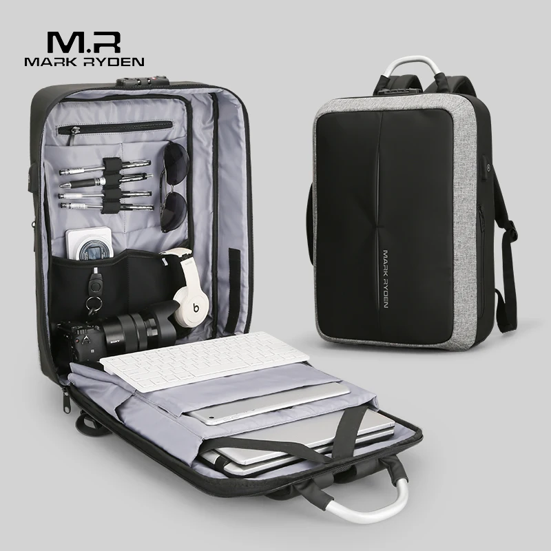 Mark Ryden New Anti-thief USB Recharging Men Backpack NO Key...