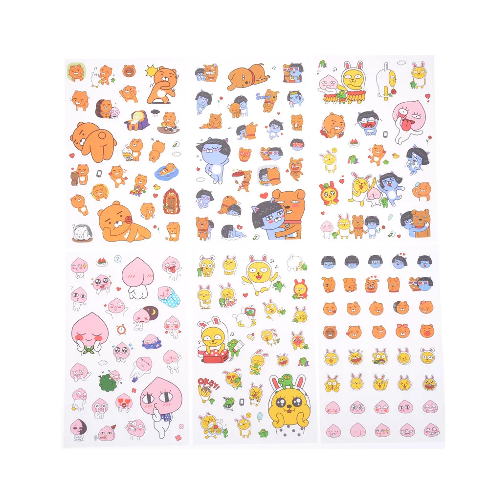 

6Pcs Ryan Theme PVC Sticker Puppet Cocoa Lovely Home Book DIY Birthday Party Decoration Supplies Wall Stickers Kid Friends Gifts