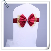 Большой выпадение! 100 шт бордовый стул створки и крышка стула лук для свадьбы цена от производителя