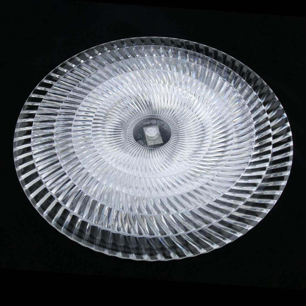 Round Clear Dish Plate Food Serving Tray Flat Fruit Platter, Made of high quality acrylic plastic, easy to clean