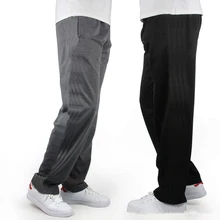 Брендовые мужские брюки размера плюс 7XL с боковой полосой, Мешковатые Свободные эластичные штаны, хлопковые спортивные штаны, повседневные штаны, брюки, большие спортивные штаны