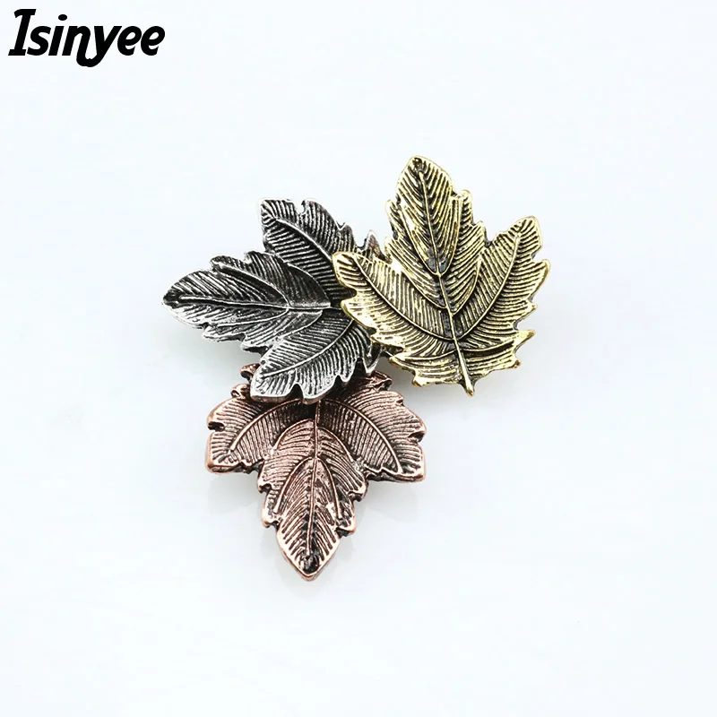

ISINYEE Fashion Tree Leaves Metal Brooches For Women Party Vintage Lapel Pins Statement Jewelry Best Friends Gifts