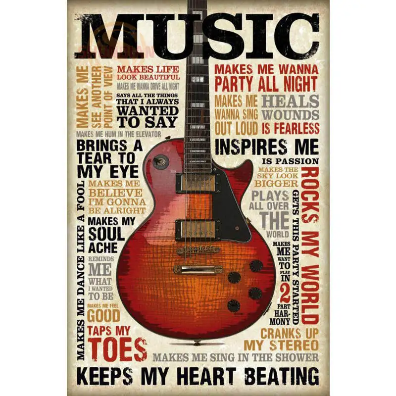 

New Guitar Music Poster Custom Satin Poster Print Cloth Fabric Wall Poster Print Silk Fabric Print Poster