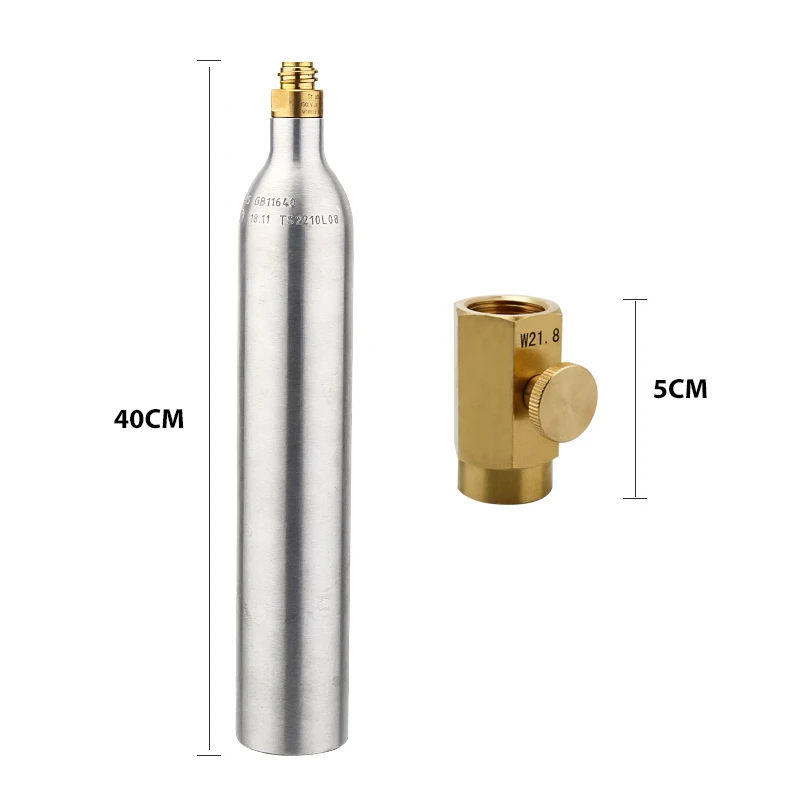 Tanie Woda sodowa 0.6L butelka akwarium cylinder z zaworem TR21 * 4 wysoka skompresowana butelka z wkładem Soda Adapter W21.8 14 lub CGA 320