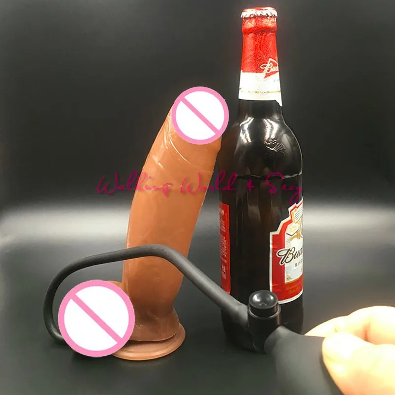 Brown Inflatable Huge Dildo Realistic Big Penis With Suction Cup Female Masturbation Massager Expandable Dick Sex Toys For Women 3