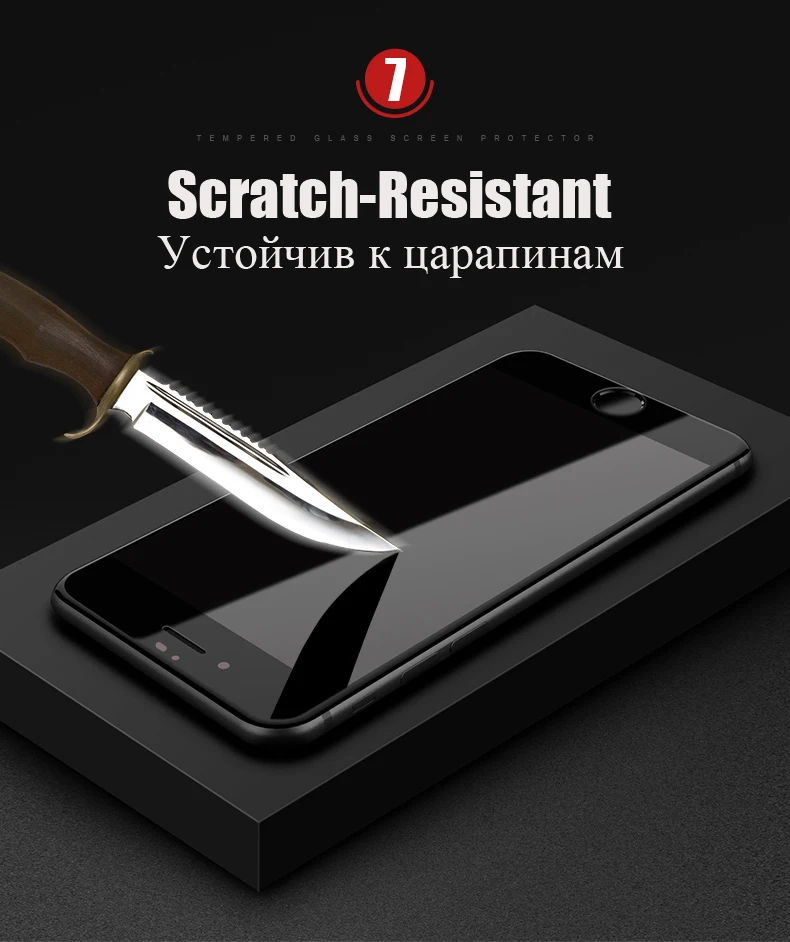 TOMKAS Glass For iPhone 7 8 Screen Protectors 4D Round Curved Edge Full Cover Protective For iPhone 7 8 Plus Tempered Glass