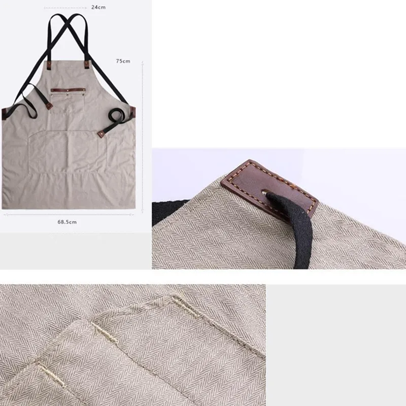Canvas Apron Crossback Cotton Straps E7-9