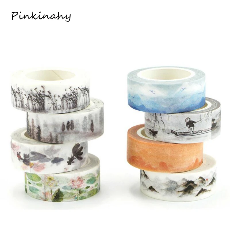 

Creative Landscape Painting Decorative Adhesive Tape Masking Washi Tape Decor Decora Diy Scrapbooking Sticker Label Stationery
