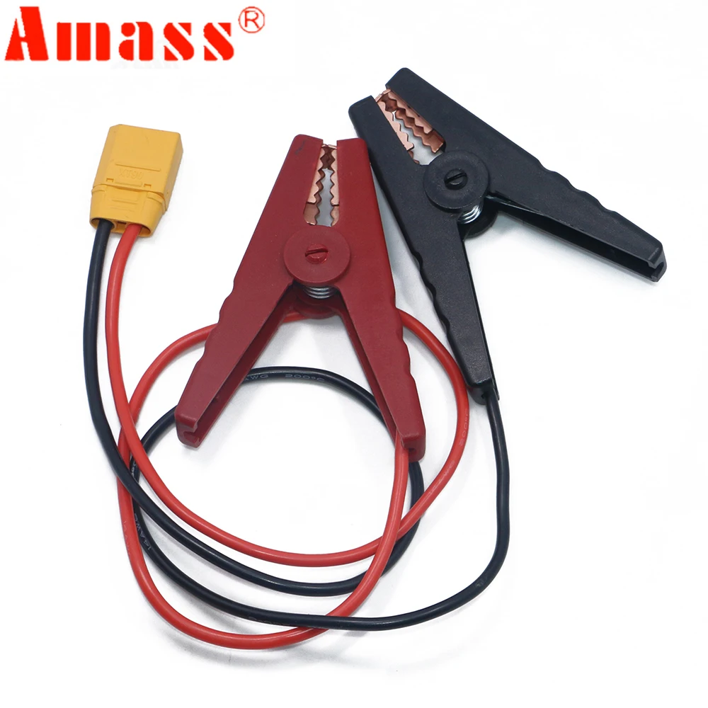 

Amass 30CM XT90H Male Plug to Alligator Clip Line Large Current 14AWG Cable Copper Full Insulation Crocodile Clip Cable
