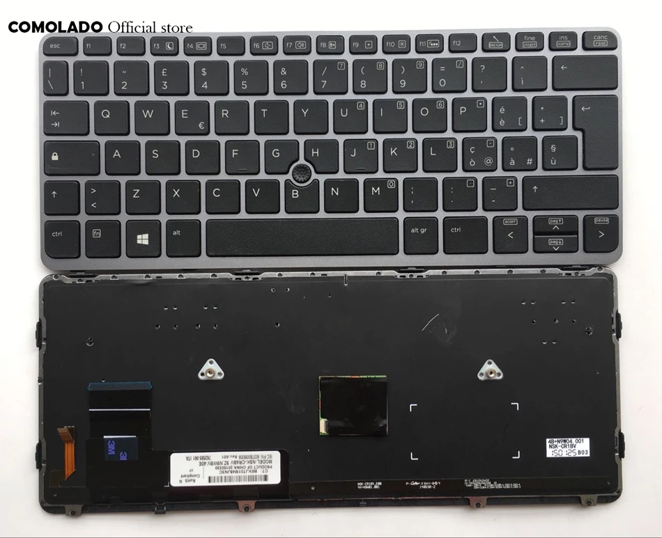 IT Italy keyboard laptop For HP EliteBook 820 G1 silver frame backlit with point keyboard IT Layout