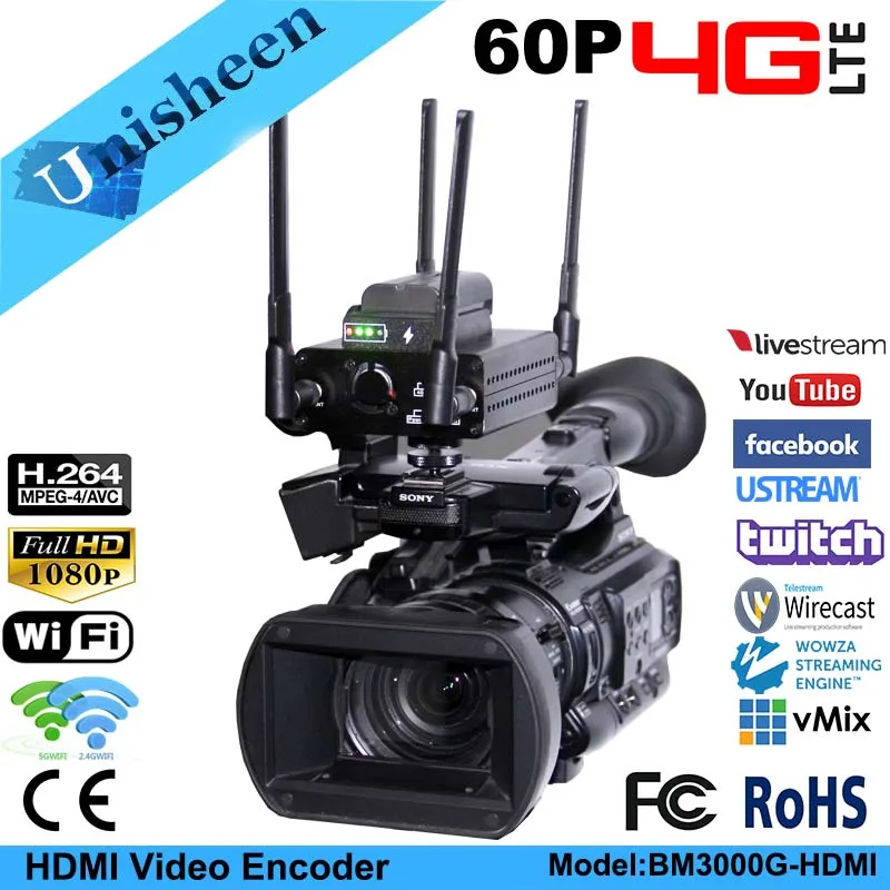  4G LTE H.264 RTMP HDMI Video Encoder Low Lantency Live Stream Transmitter Ip Encoder Broadcast wire