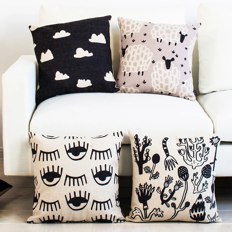 Nordic Simple Sheep Eyes Pillow Cover Cushion Cloud Throw Home Decor Pillowcase Decorative Pillowsham | Дом и сад