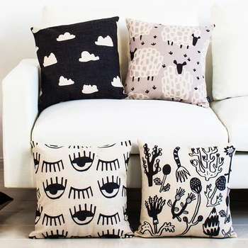 

Nordic Simple Sheep Eyes Pillow Cover Cushion Cover Cloud Throw Pillow Home Decor Pillowcase Decorative Pillowsham