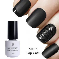 1 бутылка 5 мл BORN PRETTY Matte Top Coat Гель-лак без протрите Soak Off UV Гель-лак маникюр Дизайн ногтей инструмент