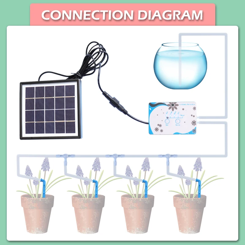 Hot Solar energy Automatic watering device Intelligent timer Garden drip irrigation Supplies Home plant water pump Watering Kits