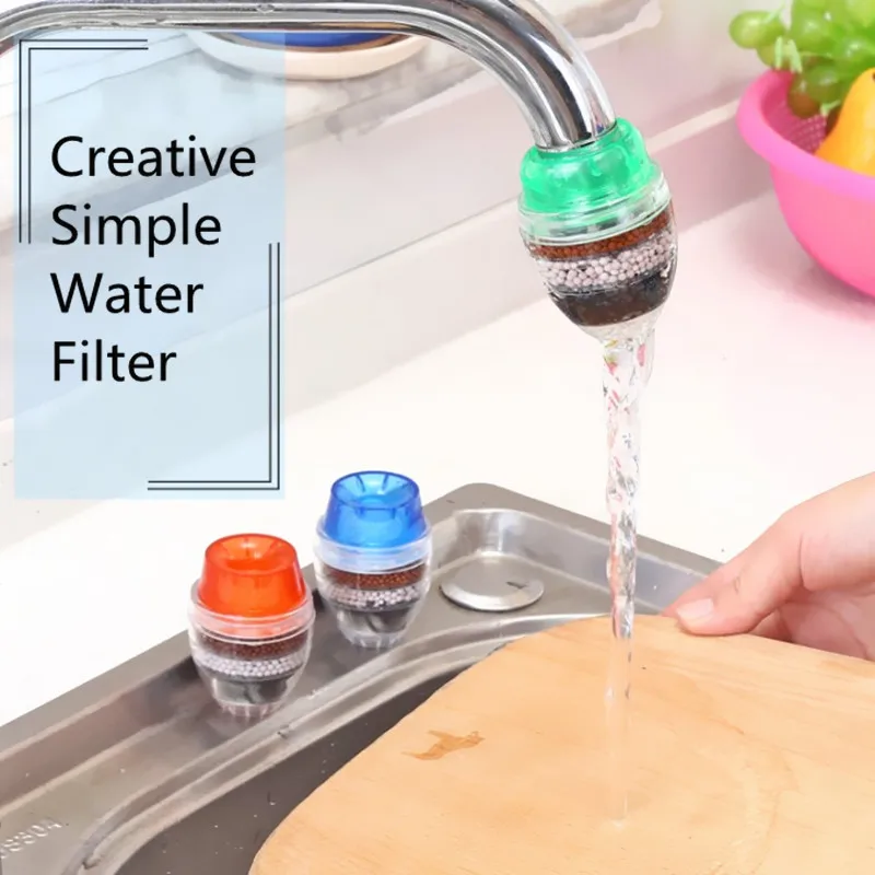 Simple Water Filters Round Faucet Filter Tap Purifier Home Kitchen