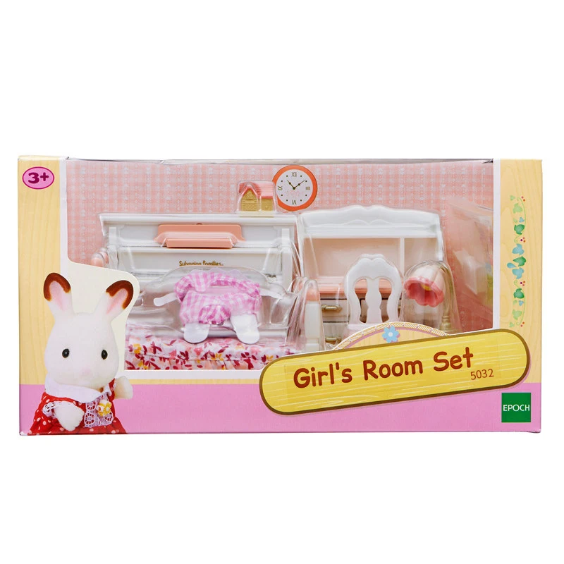 Sylvanian Families кукольный домик, мебель, аксессуары для девочек, Bedromm кровать/стол/пианино, игровой набор, без рисунка, новинка 5032