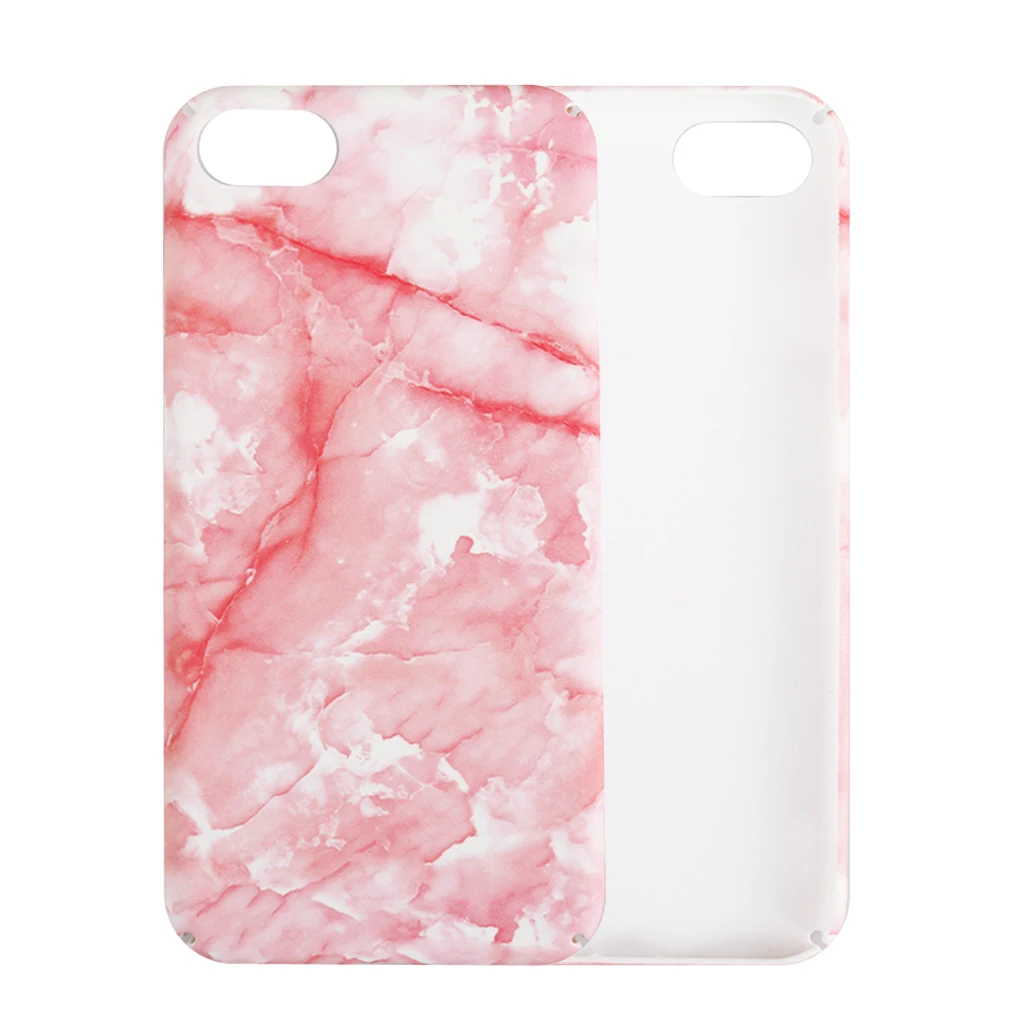 

For iPhone 7/8 4.7 7/8 Plus 5.5 Pink Marble Texture Case Anti-scratch PC Back Shell Anti-knock Phone Cover