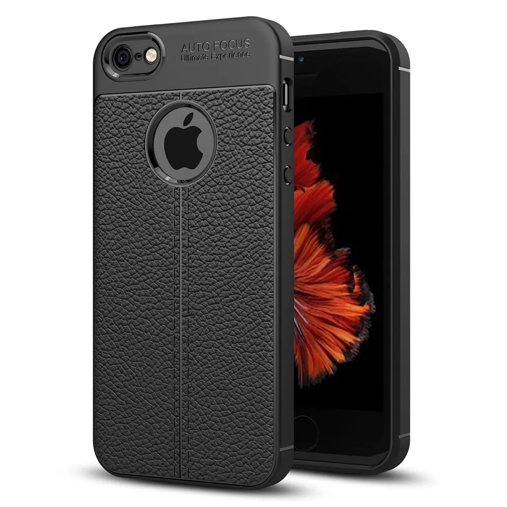 Buy PU Leather Back Case for iPhone 5S/5/SE Soft TPU Luxury Cover Shockproof
