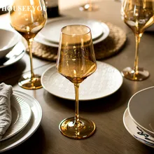 HOUSEEYOU Модный позолоченный бокал без свинца хрустальные бокалы для красного вина бокалы для шампанского бокал для бренди для свадебной вечеринки посуда для напитков