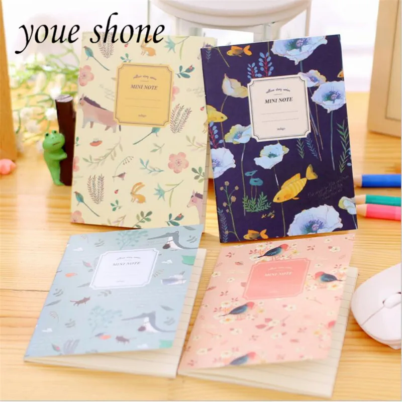 

1PCS 18sheet Kawaii Cute Flowers Birds Animal Notebook Stationery Painting of Diary Book Journal Record Office School Supplies