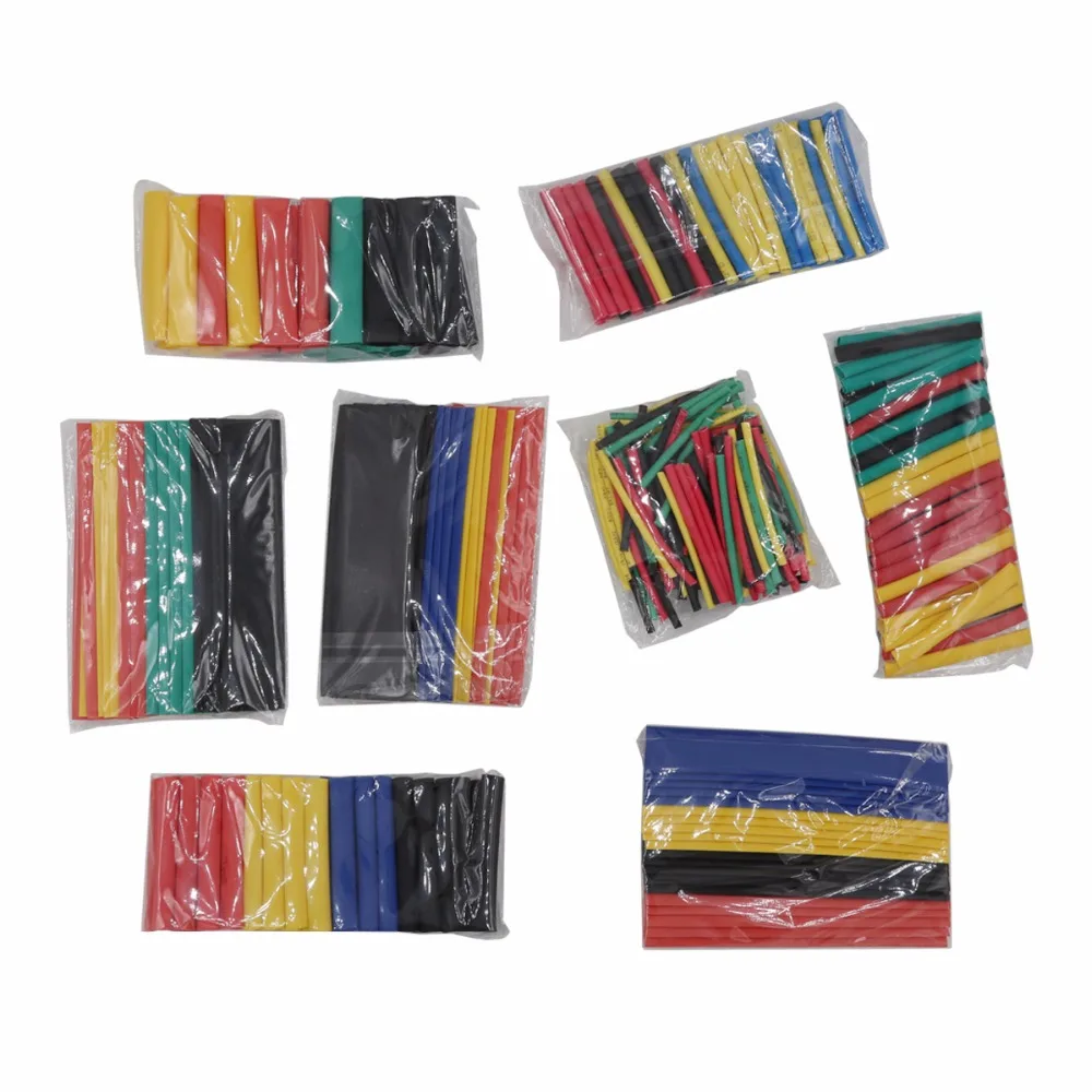 

328Pcs 2: 1 Assorted Heat Shrink Tubing Tube Sleeves Wrap Wire Set 8 size Multicolor/Black Polyolefin Tub 20%off