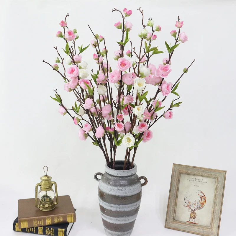 JAROWN Artificial Flowers For Plum Blossom Fake Leaves Table Arrange Silk Flowers For Wedding Home Party Decoration Accessory  (28)