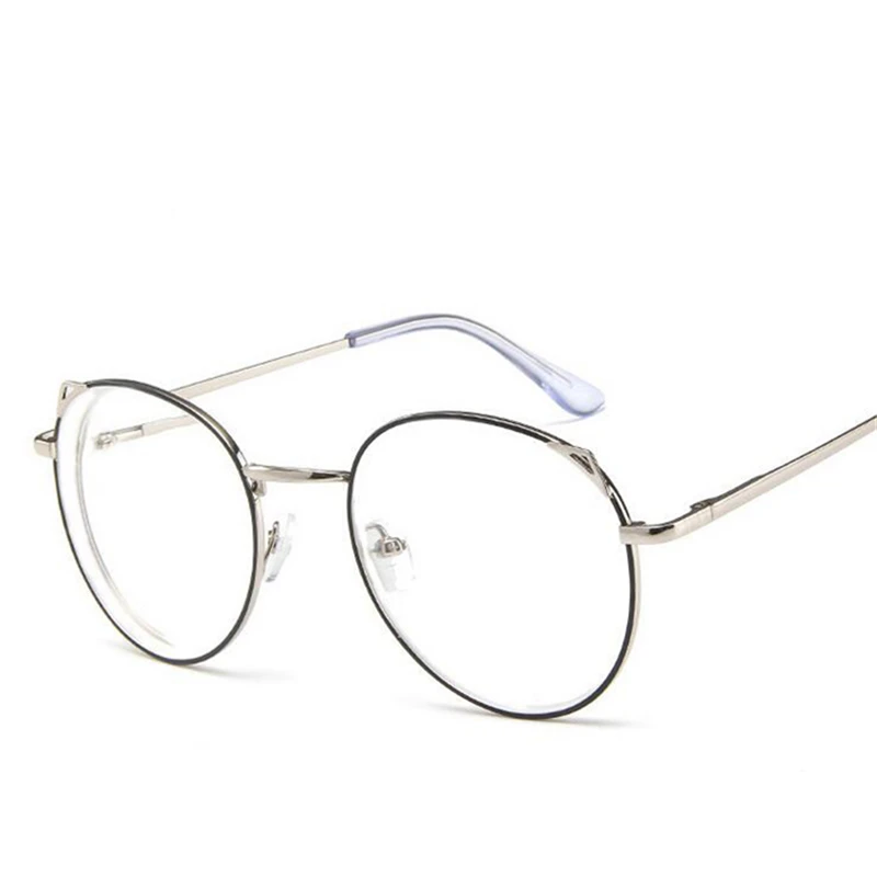 Для женщин в ретро-стиле с украшением в виде кошачьих ушек готовой близорукость очки металлический каркас овальной формы с короткими зрения глаз-1,0-1,5-2,0-2,5-3,0-3,5-4,0