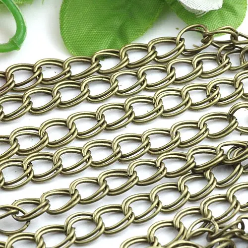 

Free shipping!!!!50M/ DIY jewelry findings-Silver Tone Double Loops Chains Findings 7*8mm