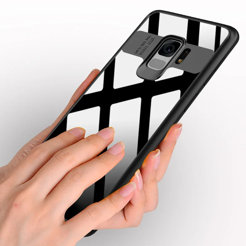 Fashion Slim Mirro Back Cover For Samsung Galaxy S9 S8 Plus Luxury Tempered Glass Case For