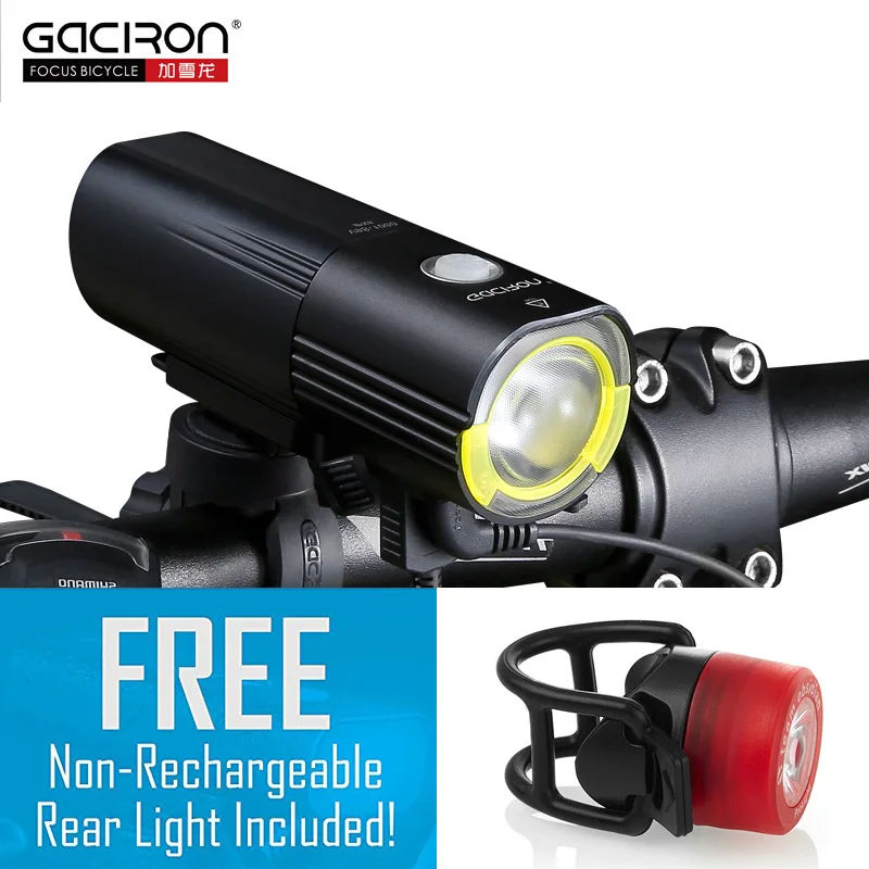 GACIRON Bicycle Bike Headlight Waterproof 1000 Lumens MTB Cycling Flash Light Front LED Torch Light Power