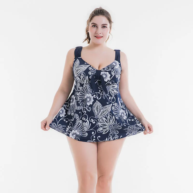 Tankini Plus Size Swim Dress Two Pieces Swimwear 2019 New Women Beach 