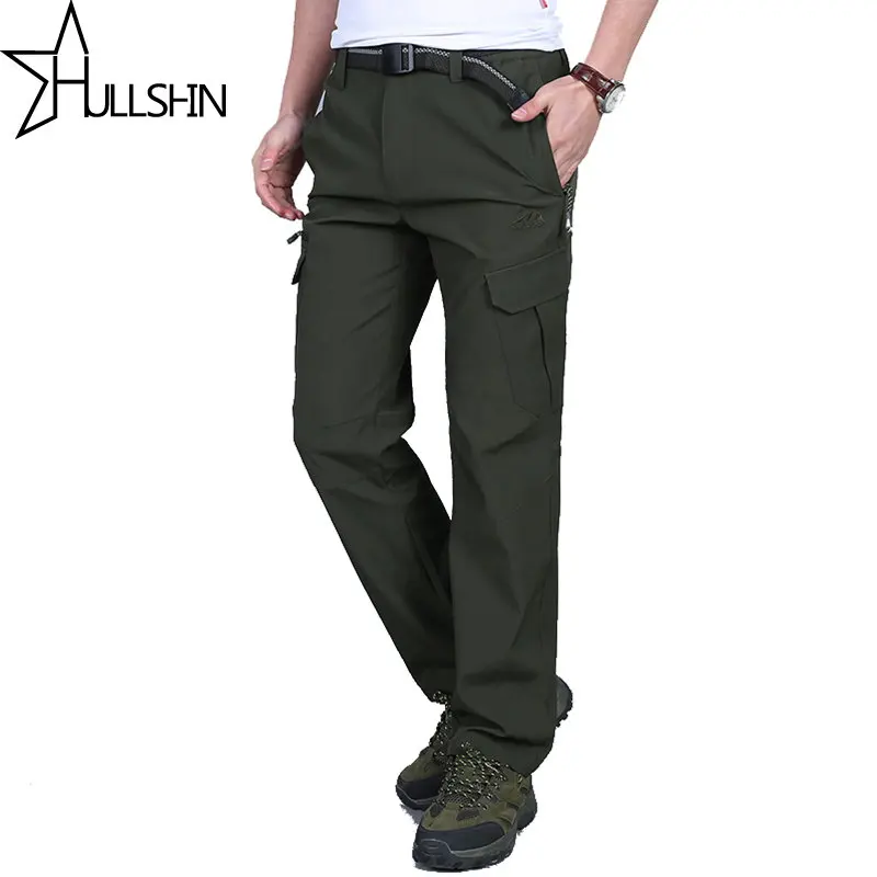 Hullshin Men solid Pants Multiple pockets CampingSport Breathable Pants
