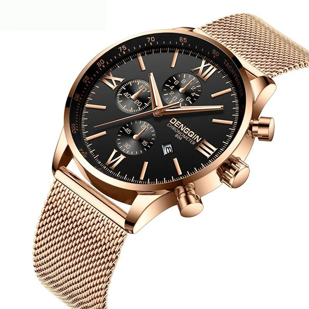 

2019 Fashion watches men Luxury Stainless Steel Casual Watch Quartz Date Wristwatches Top Brand Business saat relogio masculino