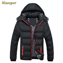 Nisexper Новая мужская зимняя куртка теплые мужские s пальто модные толстые мужские парки Повседневная мужская одежда плюс размер 5XL