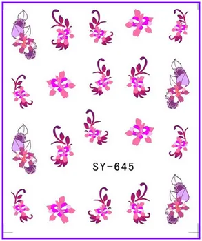 

6 PACK/ LOT GLITTER WATER DECAL NAIL ART NAIL STICKER FLOWER VINE LILY WALL FLOWER SY645-650