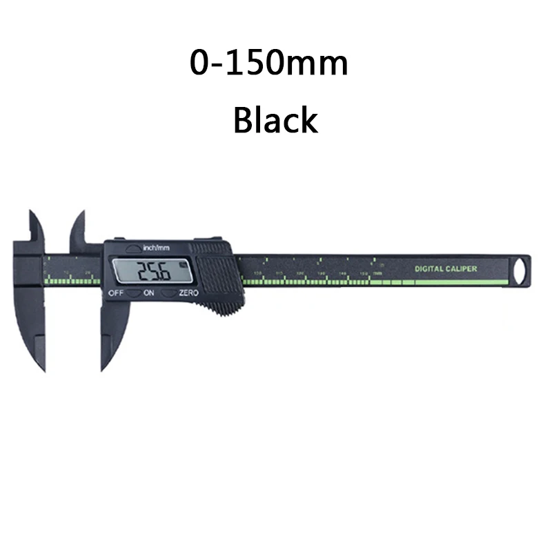 Новое поступление 150 мм 6 дюймов ЖК цифровой Электронный штангенциркуль из углеродного волокна Калибр микрометр измерительный инструмент - Цвет: Черный