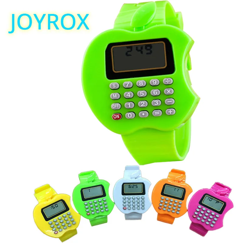 الطفل المحمولة الحاسبة والساعات الفتيات الفتيان سيليكون الاطفال ووتش لطيف البسيطة تعلم الأطفال ساعة relogio reloj orologio