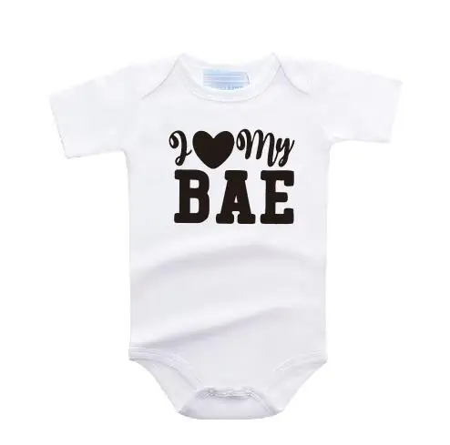 PADDY DESIGN BAE Best Auntie Ever I Love My Bae/футболка для всей семьи, топ для новорожденных, модные футболки с короткими рукавами - Цвет: white t BABY LOVE