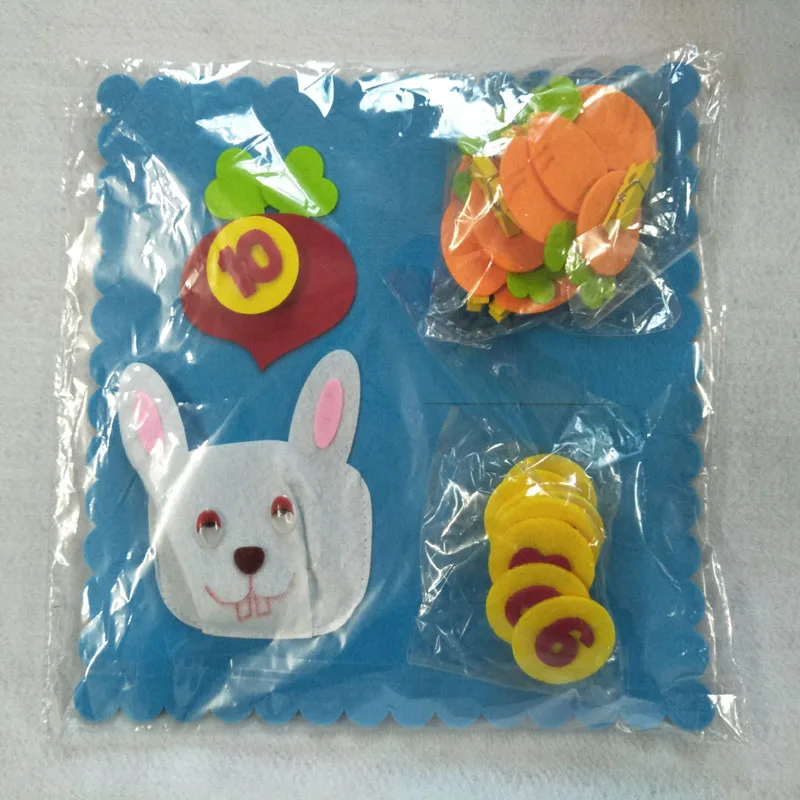 29x29cm Design Clip Number Early Leanring Felt Fabric Children handmade Nonwoven Decoration Kindergarten Teaching