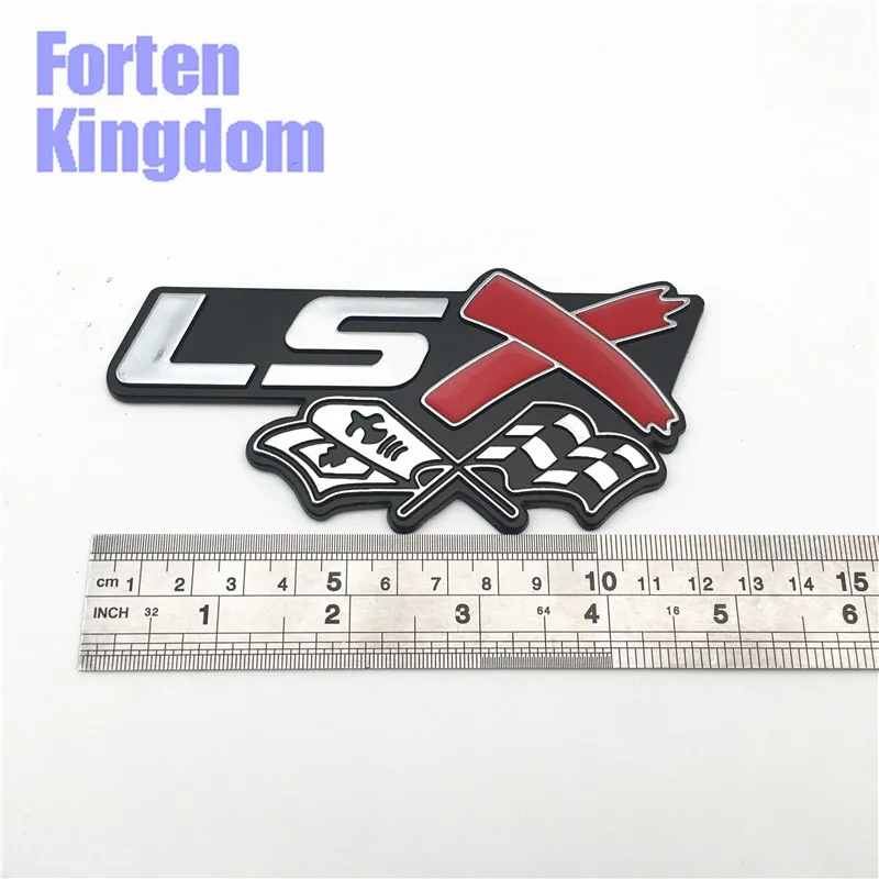 Forten Kingdom цельнокроеное платье автомобиля слово LSX Флаг Черный Хром ABS Эмблема Fender Знак Стикеры Авто табличка с логотипом